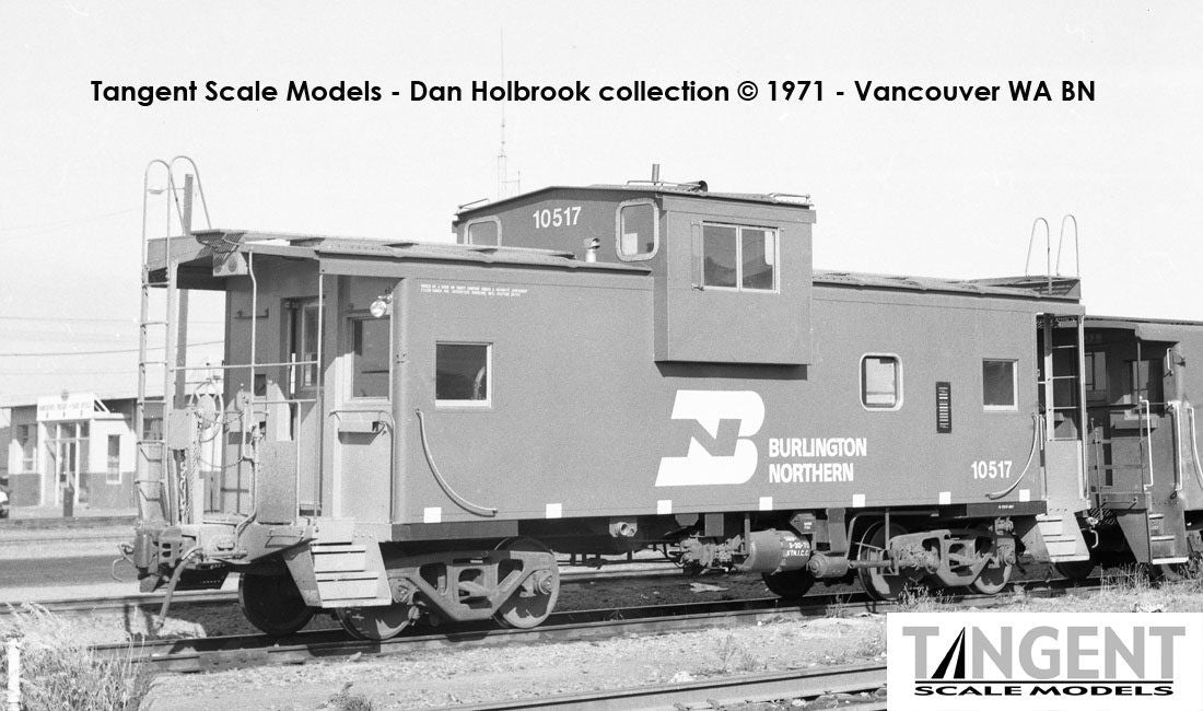 Tangent Scale Models HO 60312-06 ICC Wide Vision Cupola Caboose Burlington Northern 'Delivery 9-1970 w/ Red-Green Lights' BN #10514