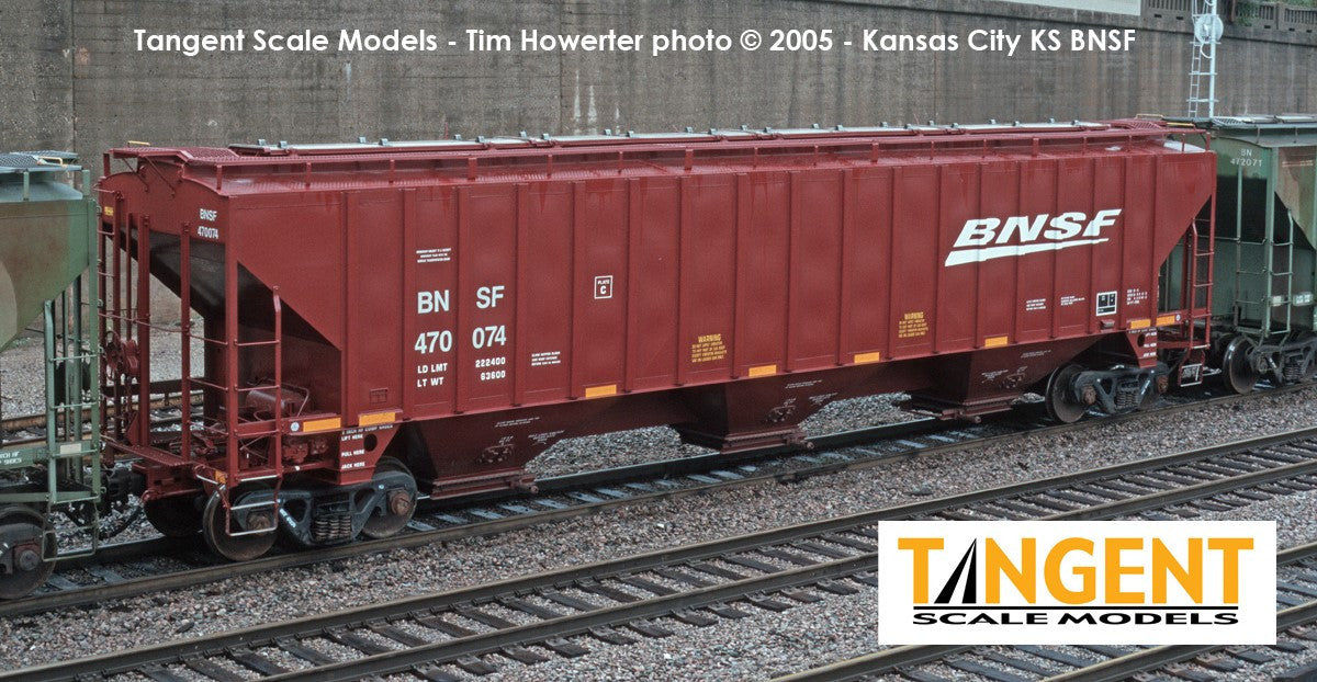 Tangent Scale Models HO 36015-01 Trinity Industries Inc 4750CuFt Covered Hopper BNSF 'Large Swoosh 2005' BNSF #470000