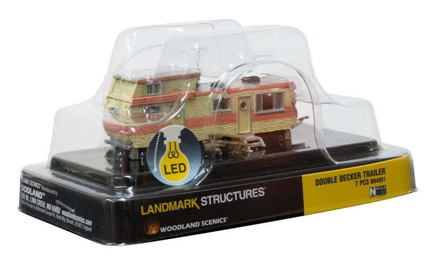 Woodland Scenics N BR4951 Built-&-Ready Landmark Structure Double Decker Trailer w/lights Assembled