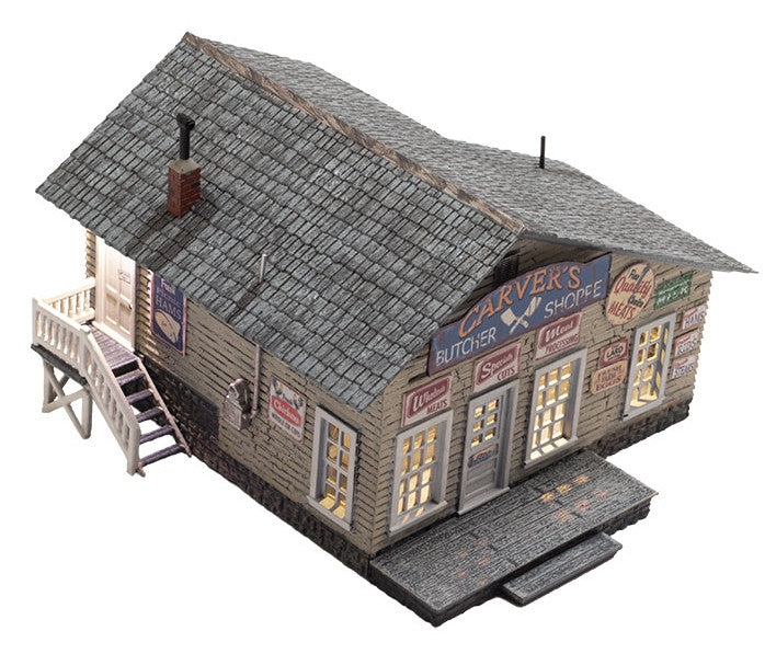 Woodland Scenics HO BR5068 Built Up Carver's Butcher Shoppe