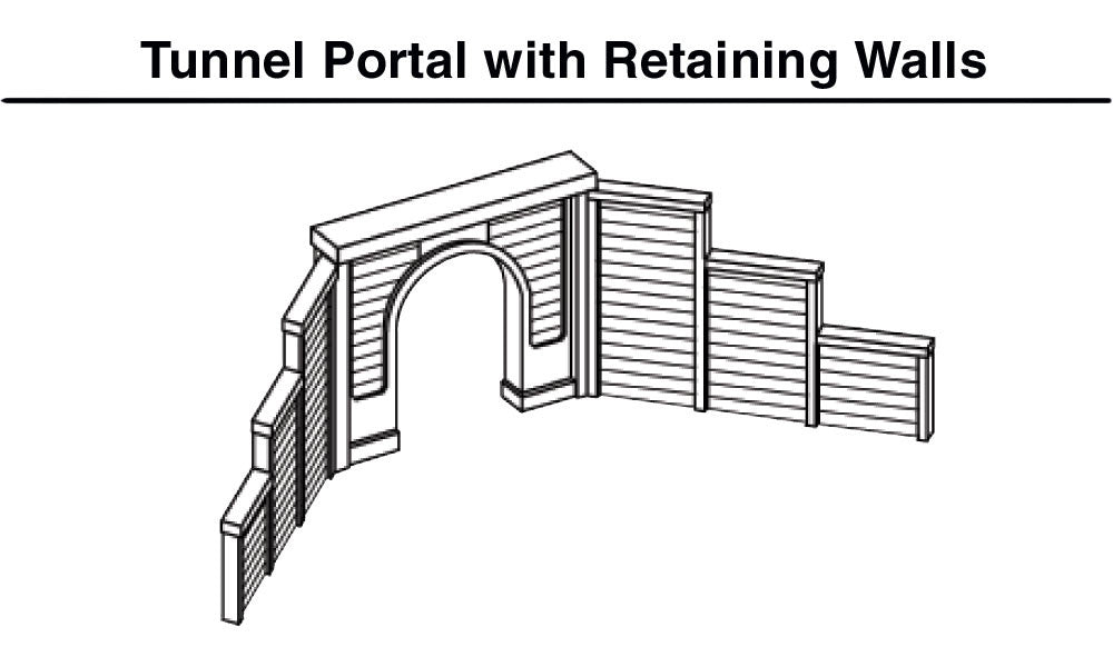 Woodland Scenics N C1152 Single Track Tunnel Portal Concrete - 2 Pieces