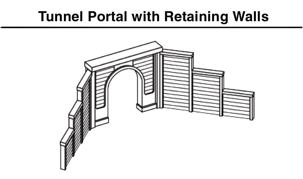 Woodland Scenics N C1157 Double Track Tunnel Portal Cut Stone - 2 Pieces