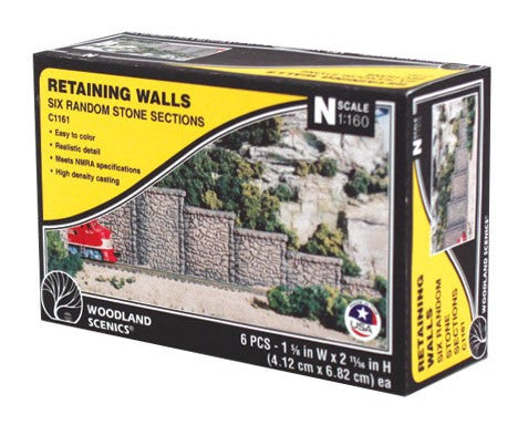 Woodland Scenics N C1161 Retaining Wall Random Stone - 6 Pieces