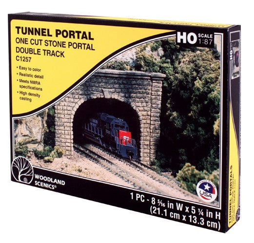 Woodland Scenics HO C1257 Double Track Tunnel Portal Cut Stone