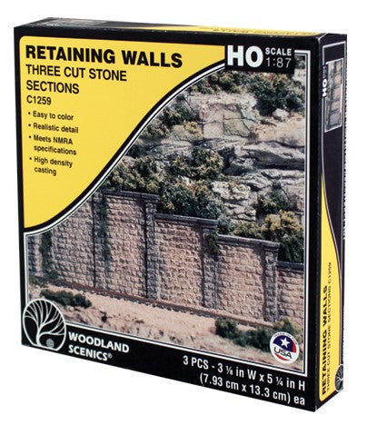 Woodland Scenics HO C1259 Retaining Wall Cut Stone