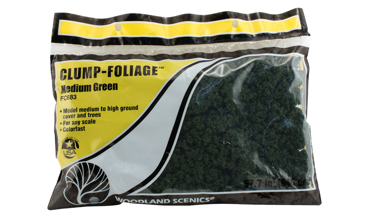 Woodland Scenics FC683 Clump-Foliage Small Bag - Medium Green