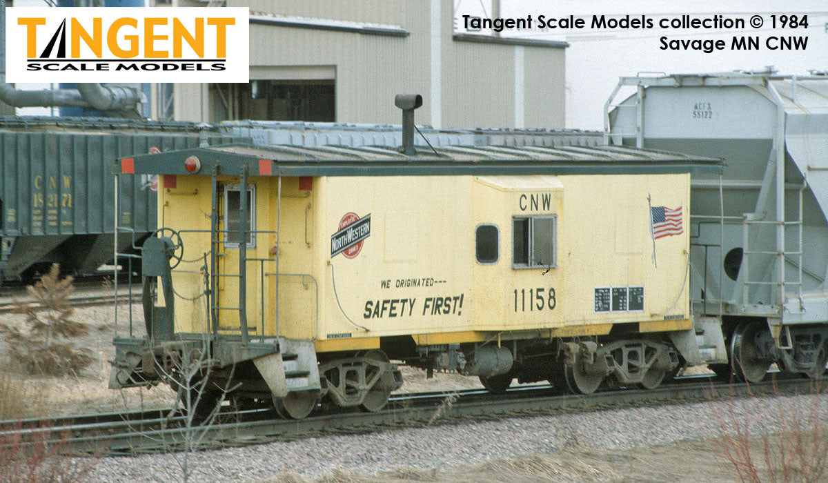 Tangent Scale Models HO 60522-01 ICC CNW Bay Window Caboose Chicago & Northwestern Zito Yellow - 'We Originated Safety First' 1981+ CNW #11152