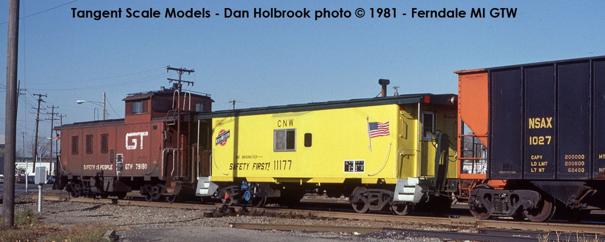 Tangent Scale Models HO 60522-01 ICC CNW Bay Window Caboose Chicago & Northwestern Zito Yellow - 'We Originated Safety First' 1981+ CNW #11152