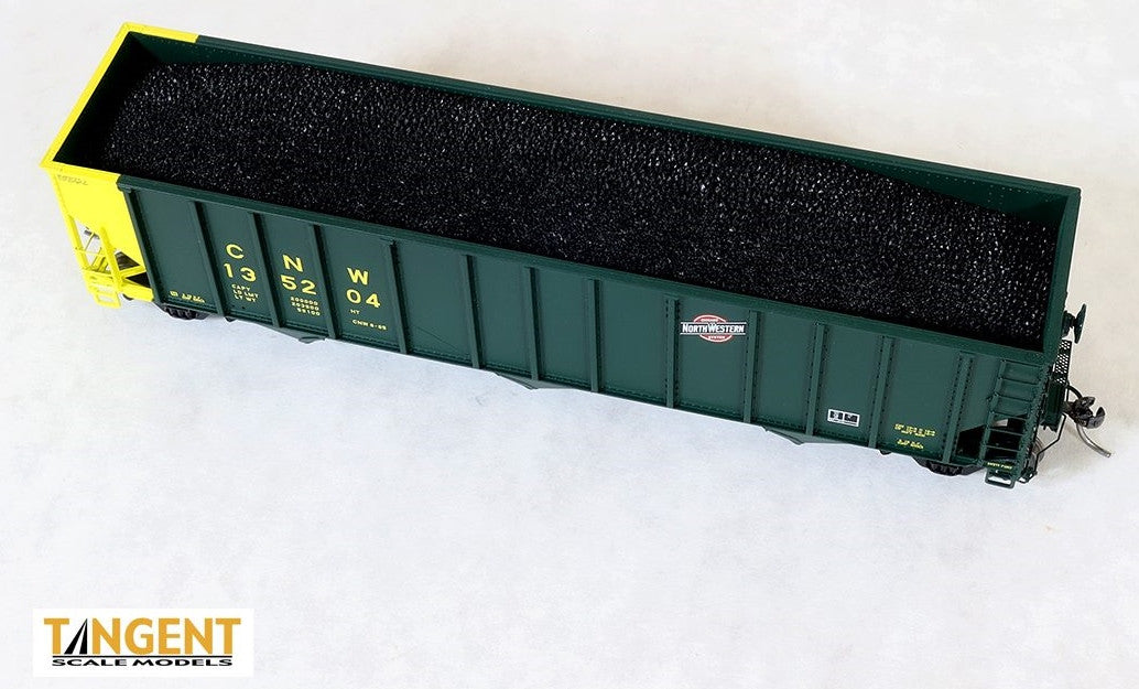 Tangent Scale Models HO 24061-02 Pullman-Standard PS 4000 100T Triple Coal Hopper Chicago & North Western Phase 2 'Clinton Repaint 8-1985' CNW #135201