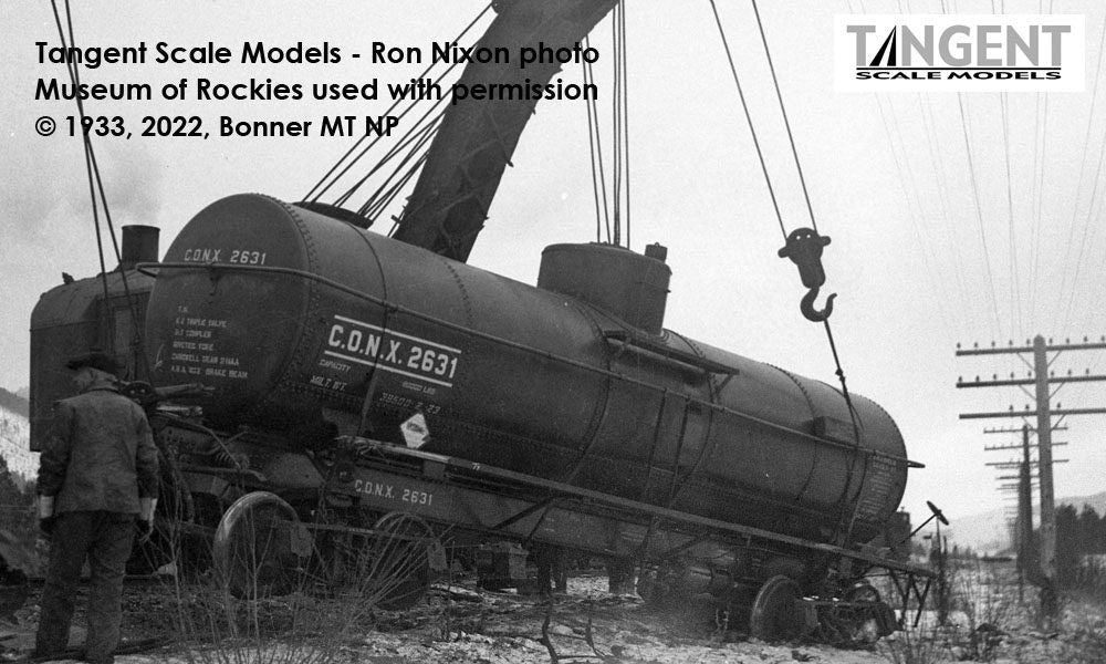 Tangent Scale Models HO 19023-04 General American GATC 8,000 Gallon 1917-Design Radial Course Tank Car CONX 'Continental Oil 1923+ Lease' CONX #2631