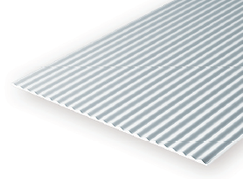 Evergreen Scale Models 4528 - .040" Thick .080" Spacing Opaque White Polystyrene Corrugated Siding - 1 Piece