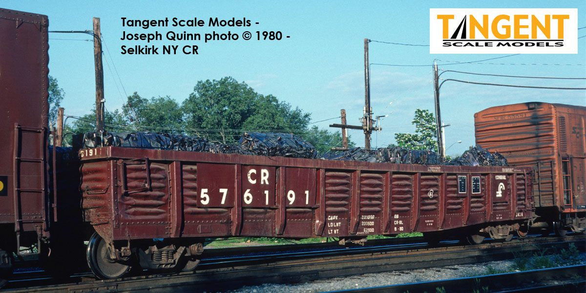 Tangent Scale Models HO 17014-11 PRR/PC Shops G43 Class 52'6" Corrugated Side Gondola Conrail 'G43A Repaint 1980' Mill Gondola CR #576191