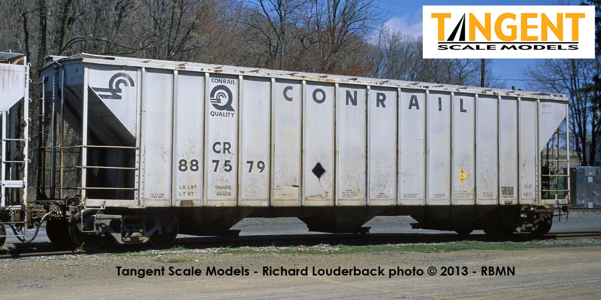 Tangent Scale Models HO 28060-01 PC Samuel Rea Shops 4600 Covered Hopper Conrail H51C 'Quality Gray Repaint 1992' CR #887549