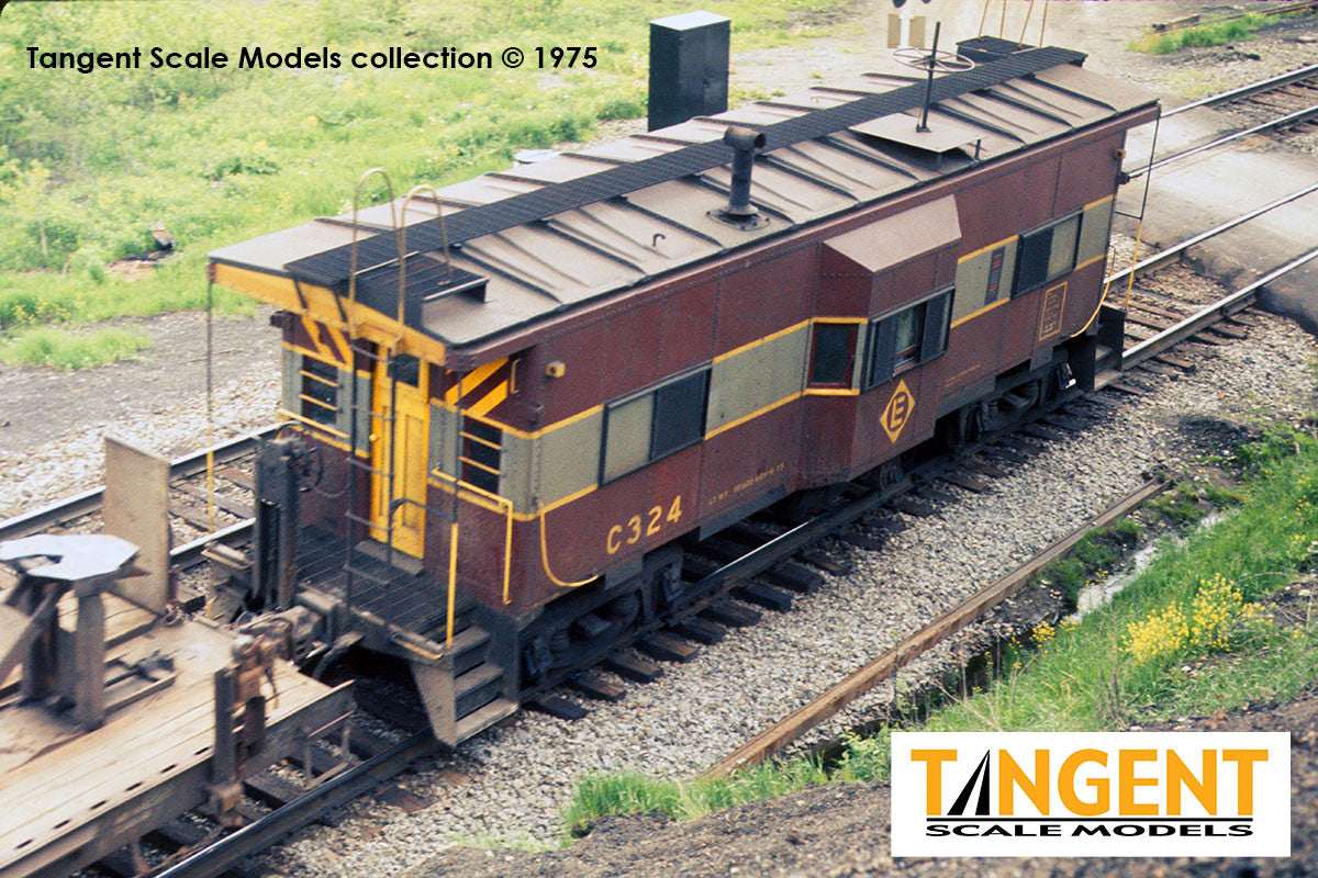 Tangent Scale Models HO 60712-01 Erie ICC Bay Window Caboose Erie Lackawanna 'Gray & Maroon 11-1973' EL #C304