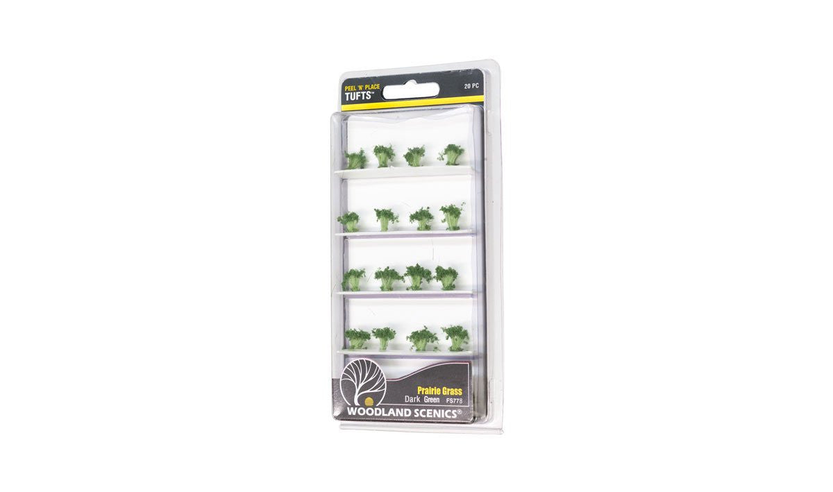 Woodland Scenics FS778 Peel N Place Tufts - Prairie Grass Dark Green 20 pcs