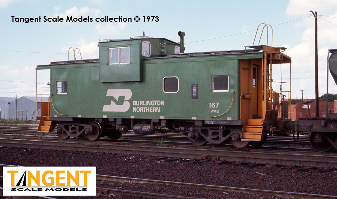 Tangent Scale Models HO 60313-03 ICC Wide Vision Cupola Caboose Fort Worth & Denver FW&D 'Delivery 1971 w/ Red-Green Lights' BN #167