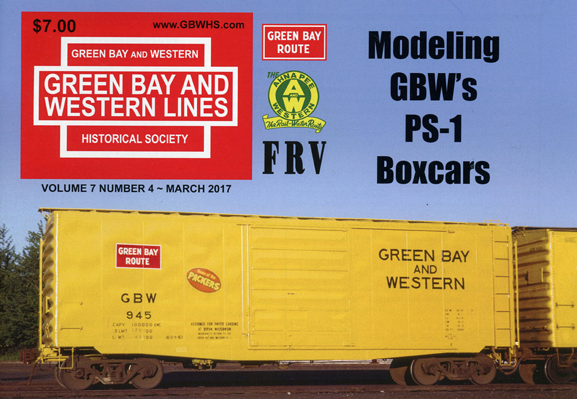 Tangent Scale Models HO 26020-03 Pullman-Standard 40′ PS-1 9′ Door Boxcar Green Bay and Western "Yellow Repaint 1963+" GBW #945
