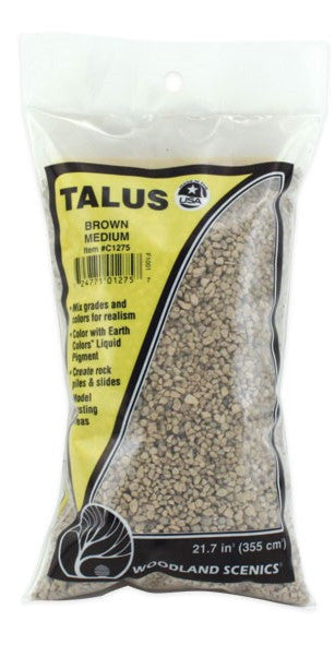 Woodland Scenics C1275 Talus - Medium - Brown - 21.7 cu.in Bag