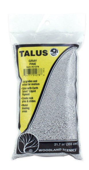 Woodland Scenics C1278 Talus - Fine - Gray - 21.7 cu.in Bag