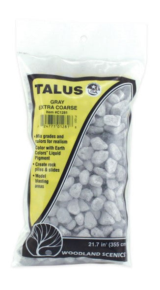 Woodland Scenics C1281 Talus - Extra Coarse - Gray - 21.7 cu.in Bag