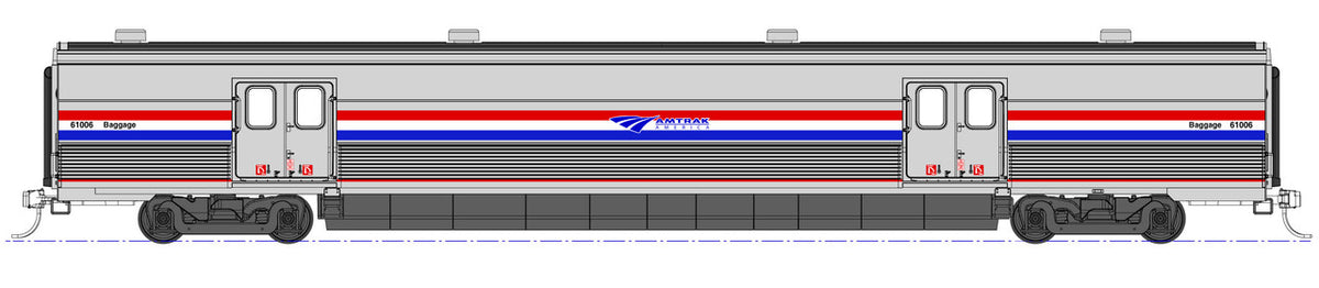 Kato HO 35-6212 Viewliner II Baggage Car Amtrak 'Phase III Heritage' #61058