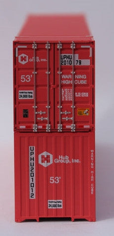 Jacksonville Terminal Company N 535067 53' High Cube Corrugated Side Containers UPHU 'faded patch of ex-HUB Group' set #2 2-Pack