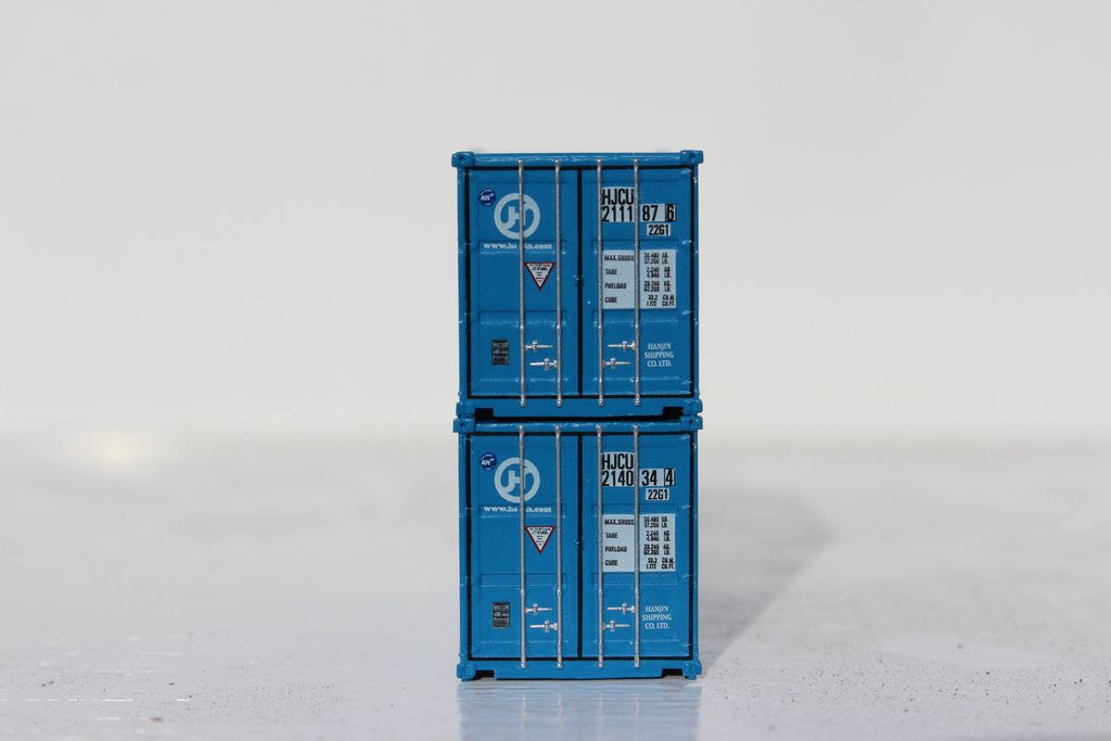 Jacksonville Terminal Company N 205312 20' Standard Height Container HANJIN 2-Pack