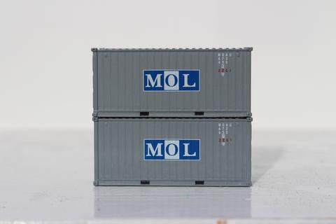 Jacksonville Terminal Company N 205351 20' Standard Height Container MOL 2-Pack