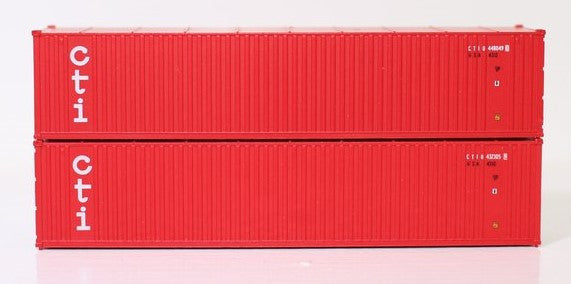 Jacksonville Terminal Company N 405602 40' Standard Height 8'6 3 Rib X Panel Containers ONE CTI 2-Pack