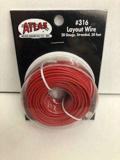 Atlas 316 Layout Wire 20 Gauge Stranded 50 feet Red