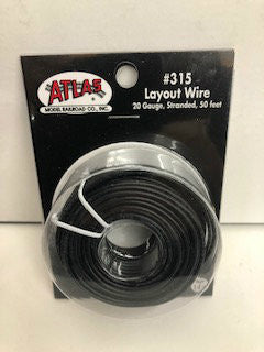 Atlas 315 Layout Wire 20 Gauge Stranded 50 feet Black