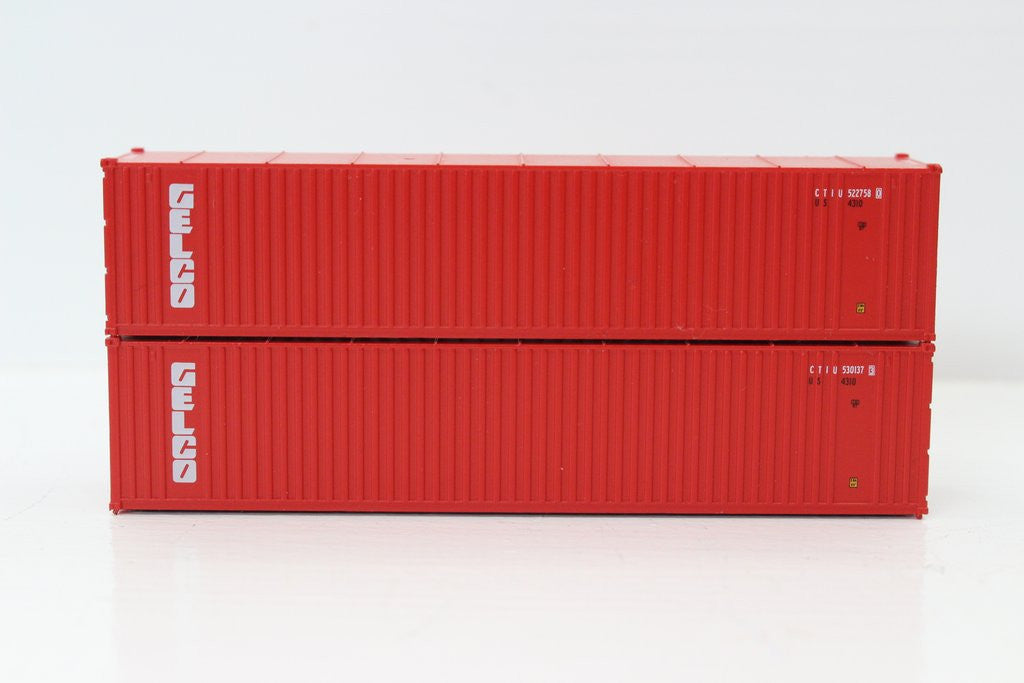 Jacksonville Terminal Company N 405604 40' Standard Height 8'6 3 Rib X Panel Containers GELCO 2-Pack