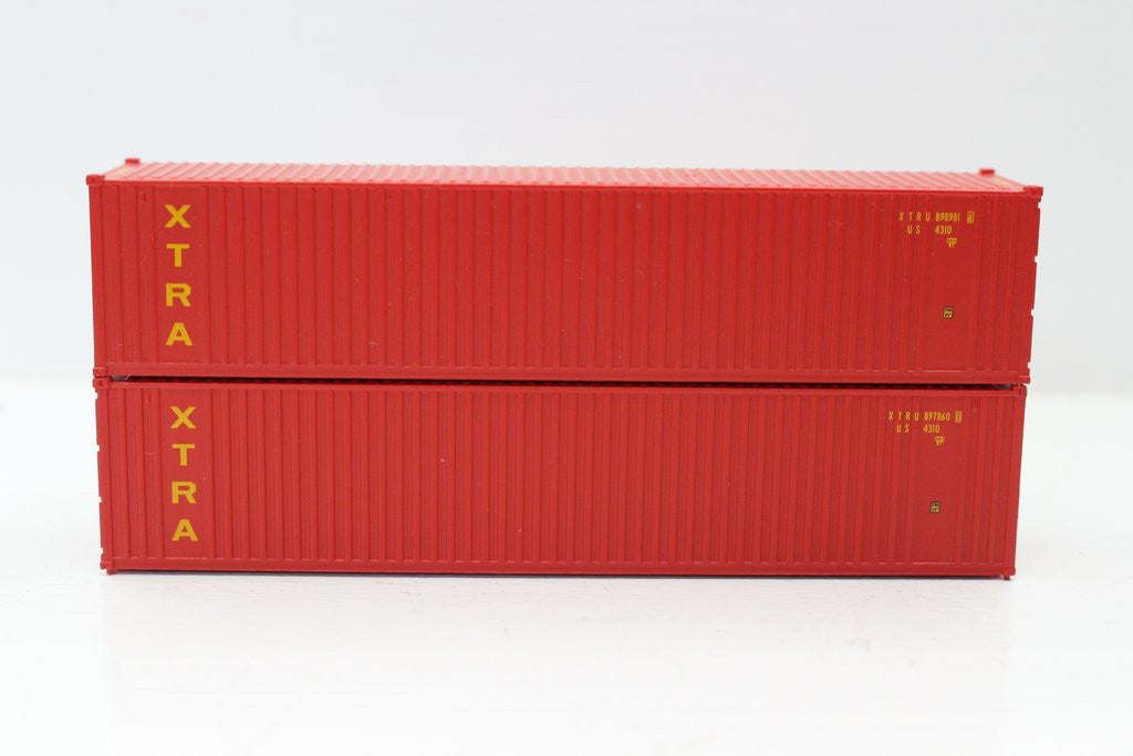 Jacksonville Terminal Company N 405608 40' Standard Height 8'6 3 Rib X Panel Containers XTRA 2-Pack