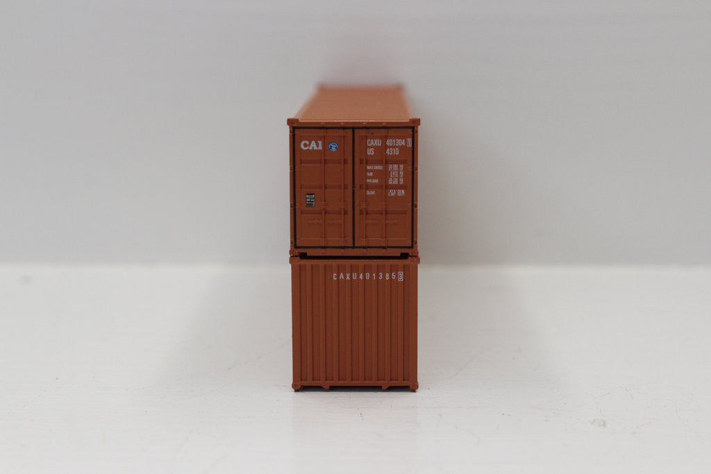 Jacksonville Terminal Company N 405605 40' Standard Height 8'6 3 Rib X Panel Containers CAI 2-Pack