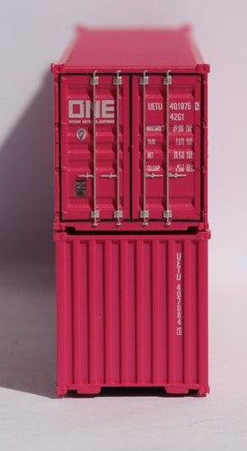 Jacksonville Terminal Company N 405313 40' Standard Height Corrugated Container ONE Ocean Network Express 2-Pack