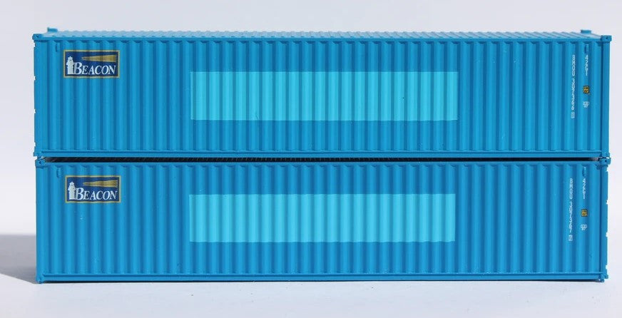 Jacksonville Terminal Company N 405318 40' Standard Height Corrugated Container BEACON blue patch 2-Pack