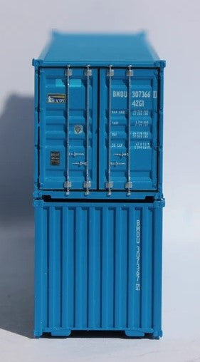 Jacksonville Terminal Company N 405318 40' Standard Height Corrugated Container BEACON blue patch 2-Pack