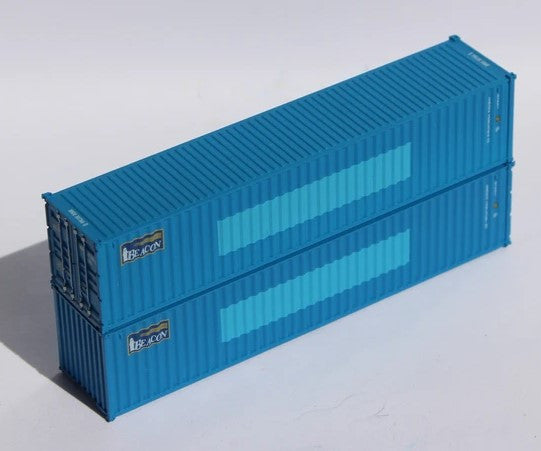 Jacksonville Terminal Company N 405318 40' Standard Height Corrugated Container BEACON blue patch 2-Pack