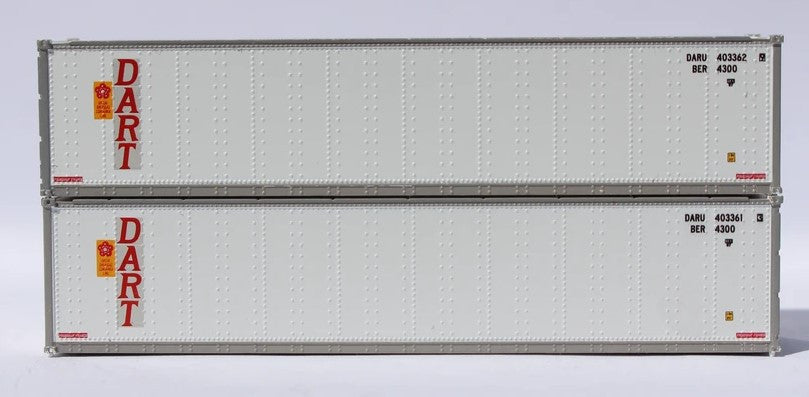 Jacksonville Terminal Company N 405654 40' Standard Height 8'6 Smooth-Side Containers OOCL/DART 2-Pack