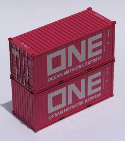 Jacksonville Terminal Company N 205366 20' Standard Height Container OCEAN NETWORK EXPRESS - ONE 2-Pack