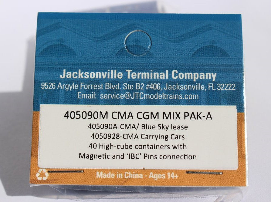 Jacksonville Terminal Company N 405090M 40' High Cube Container CMA CGM 'Mix Pack A' 2-Pack