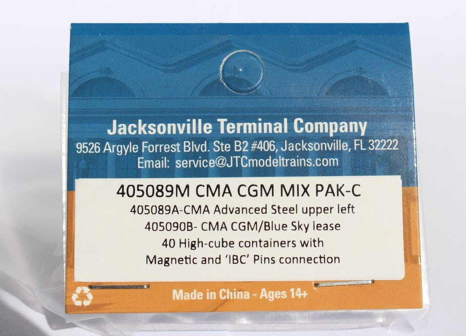 Jacksonville Terminal Company N 405089M 40' High Cube Container CMA CGM 'Mix Pack C' 2-Pack