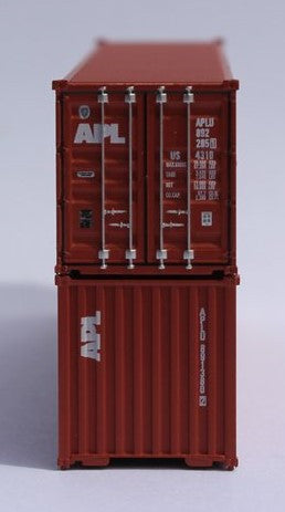 Jacksonville Terminal Company N 405302 40' Standard Height Corrugated Container American President Lines - APL 'Brown' 2-Pack