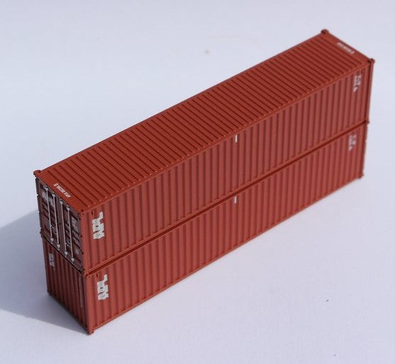 Jacksonville Terminal Company N 405302 40' Standard Height Corrugated Container American President Lines - APL 'Brown' 2-Pack