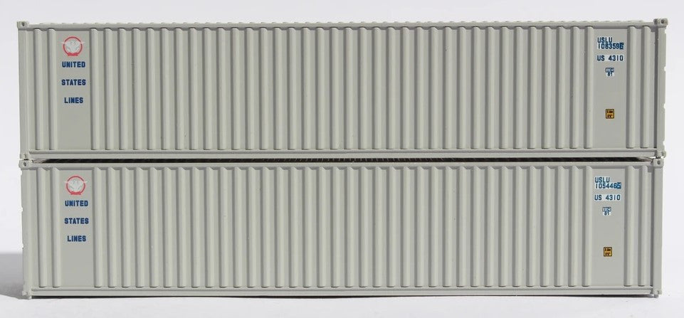Jacksonville Terminal Company N 405507 40' Standard Height Corrugated Container US LINES 2-Pack