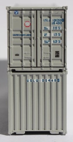 Jacksonville Terminal Company N 405507 40' Standard Height Corrugated Container US LINES 2-Pack