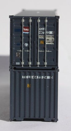 Jacksonville Terminal Company N 405328 40' Standard Height 8'6 Corrugated Side Containers TAL NYK PATCH Multiple Patches 2-Pack