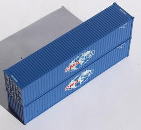 Jacksonville Terminal Company N 405305 40' Standard Height 8'6 Corrugated Side Containers CMA CGM GLOBE LOGO - 2-Pack