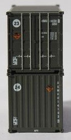 Jacksonville Terminal Company N 205450 20' Standard Height containers USMU 'B', MILITARY SERIES 2 pack