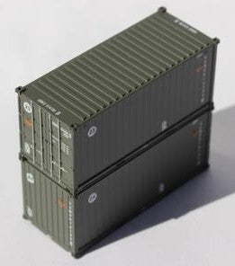 Jacksonville Terminal Company N 205450 20' Standard Height containers USMU 'B', MILITARY SERIES 2 pack